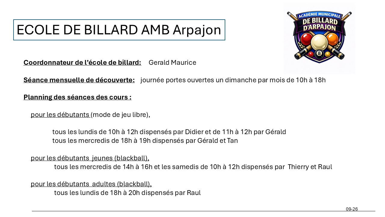 ecole de billard